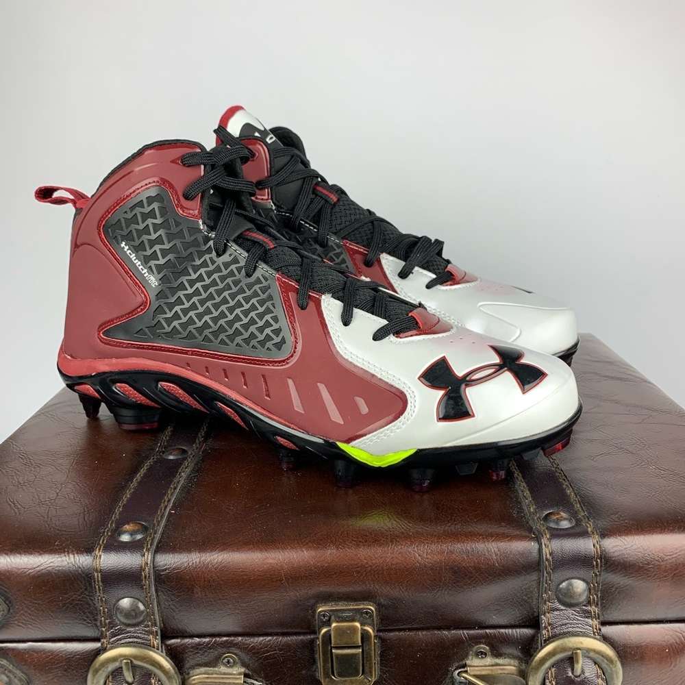Under Armour Football Cleats Maroon Black Size 11